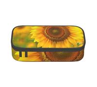 BNVSADC Trousse à crayons imprimée bonhomme de neige avec inscription « Christmas Happy Snowman » - Pour bureau, école, voyage, travail, Tournesol brillant, Taille unique, Cartable