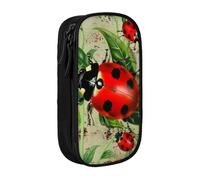 BNVSADC Trousse à crayons imprimée coccinelle rouge avec fermeture éclair pour étudiants, adolescents, garçons, filles, adultes, noir, Noir , Taille unique, Cartable