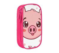 BNVSADC Trousse à crayons imprimée cochon avec fermeture éclair pour étudiants, adolescents, garçons, filles, adultes, noir, rose, Taille unique, Cartable