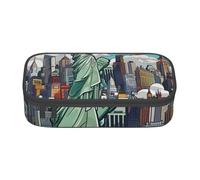 BNVSADC Trousse à crayons imprimée de paysage chinois - Jolie trousse à crayons - Trousse à crayons pour bureau, école, voyage, travail, Art à thème américain de New York, Taille unique, Cartable