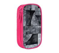 BNVSADC Trousse à crayons imprimée grise abstraite avec fermeture éclair pour étudiants, adolescents, garçons, filles, adultes, noir, rose, Taille unique, Cartable