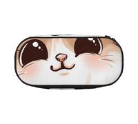 BNVSADC Trousse à crayons imprimée paysage chinois avec double fermeture éclair pour bureau, école, papeterie pour étudiants, adolescents, garçons, filles, adultes, Chat mignon dessin animé, Taille