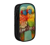 BNVSADC Trousse à crayons imprimée perroquet avec fermeture éclair pour étudiants, adolescents, garçons, filles, adultes, noir, Noir , Taille unique, Cartable