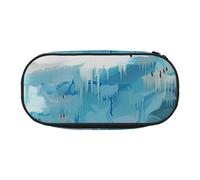 BNVSADC Trousse à crayons rectangulaire avec double fermeture éclair - Motif mandala - Pour bureau, école, papeterie - Pour étudiants, adolescents, garçons, filles, adultes, Pingouin sur l'iceberg