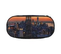 BNVSADC Trousse à crayons rectangulaire avec double fermeture éclair - Motif mandala - Pour bureau, école, papeterie - Pour étudiants, adolescents, garçons, filles, adultes, New York City, Taille