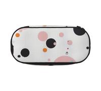 BNVSADC Trousse à crayons rectangulaire avec double fermeture éclair - Motif mandala - Pour bureau, école, papeterie - Pour étudiants, adolescents, garçons, filles, adultes, pois, Taille unique