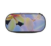 BNVSADC Trousse à crayons rectangulaire avec double fermeture éclair - Motif mandala - Pour bureau, école, papeterie - Pour étudiants, adolescents, garçons, filles, adultes, Imprimé orchidées, Taille