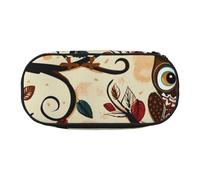BNVSADC Trousse à crayons rectangulaire avec double fermeture éclair - Motif mandala - Pour bureau, école, papeterie - Pour étudiants, adolescents, garçons, filles, adultes, Chouettes sur branches