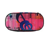 BNVSADC Trousse à crayons rectangulaire avec double fermeture éclair - Motif mandala - Pour bureau, école, papeterie - Pour étudiants, adolescents, garçons, filles, adultes, Notes de musique., Taille