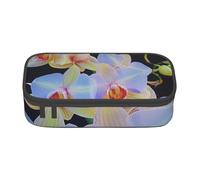 BNVSADC Trousse à crayons rectangulaire avec imprimé mandala - Jolie trousse à crayons - Pour bureau, école, voyage, travail, Imprimé orchidées, Taille unique, Cartable