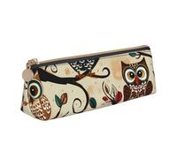 BNVSADC Trousse à crayons rectangulaire en cuir avec motif mandala pour l'école, le bureau, les voyages, Chouettes sur branches d'arbre, Taille unique, Cartable