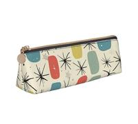 BNVSADC Trousse à crayons triangulaire en cuir avec empreintes de mains sanglantes - Trousse à crayons mignonne pour l'école, le bureau, les voyages, Motif rétro étoiles Atomic, Taille unique