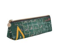 BNVSADC Trousse à crayons triangulaire en cuir avec motif grenouille et feuilles - Pour l'école, le bureau, les voyages, Formulas Formes Théorie Math Leçon Mot, Taille unique, Cartable