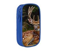 BNVSADC Whitetail Trousse à crayons avec fermeture éclair Motif cerf fauve dans la nature Noir, bleu, Taille unique, Cartable