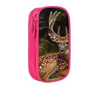 BNVSADC Whitetail Trousse à crayons avec fermeture éclair Motif cerf fauve dans la nature Noir, rose, Taille unique, Cartable