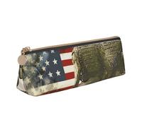 BNVSADC Whitetail Trousse à crayons en cuir avec motif cerf faon dans la nature et cerf, US Military Soldats Patriotic Memorial Day, Taille unique, Cartable