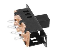 Bnwoinb 10Pcs interrupteur a glissiere de haut bouton a 6 broches a 3 Position DPDT panneau de 0.5A 50V