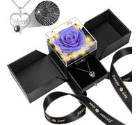 BNWXOY Cadeau pour maman de la part de sa fille et de son fils, idée cadeau unique pour la fête des mères, un anniversaire pour femme, de véritables roses préservées avec inscription « I Love You Mom