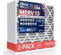 BNX TruFilter Lot de 2 filtres à air MERV 13 (SlimFit) fabriqués aux États-Unis, filtres à air plissés électrostatiques pour climatiseur, CVC, allergènes, MPR 1900 FPR 10 50 x 10 cm