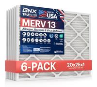 BNX TruFilter MERV 13 Lot de 6 filtres à air pour four à air plissés électrostatiques pour climatiseur CVC, bactéries, fumée (taille réelle : 49,1 x 61,4 cm, 11/16 x 1,9 cm)