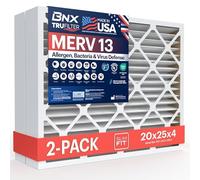 BNX TruFilter MPR 1900 FPR 10 Lot de 2 filtres à air MERV 13 50 x 63 x 4 (59,5 x 61,4 x 9,1 cm) - Fabriqué aux États-Unis - Filtres de four pour climatiseur, santé, allergies, moisissures, bactéries,