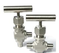 BNYTUIOPA Vanne à aiguille angle droit mâle NPT 1/8 ", valve instrument régulateur en acier inoxydable SUS316L 4000 PSI pour bouilloire réaction(Straight)