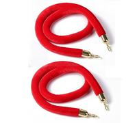 BNZCZY Cordes De Soutien en Velours Rouge, Corde Naturelle à Crochet Doré, Longueur 39 à 118 Pouces,pour Cinémas, Cérémonies D'ouverture, Hôtels(Size:1M)