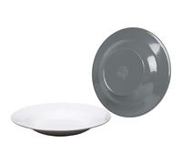 Bo-Camp Assiette creuse Bicolore 4 Pièces - Gris