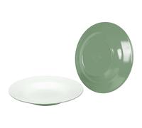 Bo-Camp Assiette creuse Bicolore Mélamine 4 Pièces - Vert