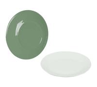 Bo-Camp Assiette petit déjeuner Bicolore Mélamine 4 Pièces - Vert