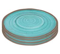 Bo-Camp Assiette plate Halo Mélamine 4 Pièces - Aqua