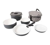 Bo-Camp Set de Casseroles Casseroles-Camping-7-Pièces-Revêtement en Céramique, Anthracite