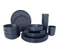 BO-CAMP BC IND Vajilla Patom 16 piezas bleu pour camping et plein air, avec format léger, camping facile au quotidien