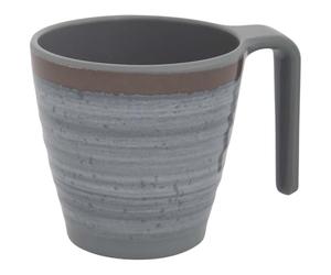 BO-CAMP BC Taza Halo M 4pzas melamina gris pour camping et plein air, avec format léger, camping facile au quotidien