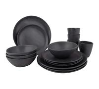 BO-CAMP BC UO Vajilla Hoxton gris 16pcs pour camping et plein air, avec format léger, camping facile au quotidien