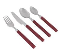 Bo-Camp - Couverts - RVS - 16 Pièces - 4 Personnes - Rouge