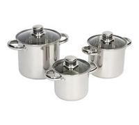 Bo-Camp Ensemble de Casseroles 3 pcs 1,3/2/3 L Cuisine Salle à Manger Maison Argent G