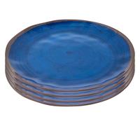 Bo-Camp Halo assiette plate Mélamine 4 Pièces - Bleu