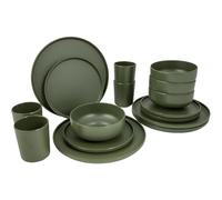 Bo-Camp Service de vaisselle Patom 16 pièces Mélamine Vert 441568
