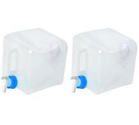 Bo-Camp - Jerrycan - avec Robinet - Pliable, Blanc, 7,5 L (Lot de 2)