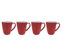 Bo-Camp Mug L Bicolore Mélamine 4 Pièces Rouge