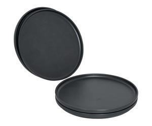 Bo-Camp Patom Assiette à petit-déjeuner, 4 pièces, anthracite, Ø 20 cm