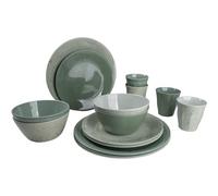 Bo-Camp Servies - Campingbord - 100% Melamine - 16 delig - Mix & Match - Groen