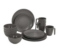 Accessoires tente Bo-camp Vaisselle 16 pcs Stone mélamine gris