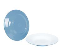 Bo-Camp Two-Tone Assiette creuse Mélamine 4 Pièces - Bleu