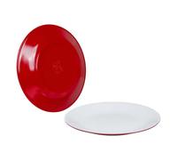 Bo-Camp Two-Tone assiette plate mélamine 4 Pièces - Rouge