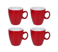Bo-Camp Two-Tone Tasse Mélamine 4 Pièces - Rouge