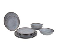 Bo-Camp Vaisselle 12 pcs Halo Mélamine gris et terra 428647