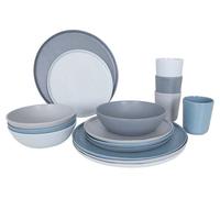 Bo-Camp Vaisselle Molvadite 16 Pièces - Bleu/Gris