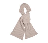 Bo.MA. écharpe côtelée en 100% cachemire régénéré, unisexe, made in Italy, beige, taille unique